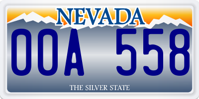 NV license plate 00A558