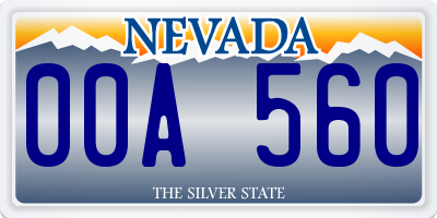 NV license plate 00A560