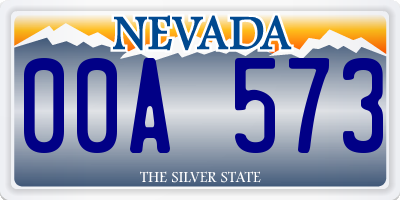 NV license plate 00A573