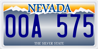 NV license plate 00A575