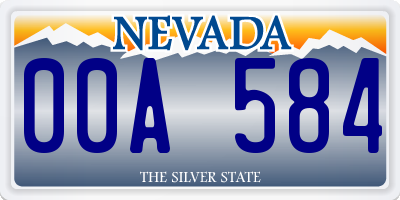 NV license plate 00A584