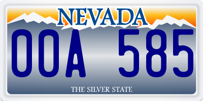 NV license plate 00A585