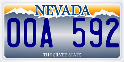NV license plate 00A592