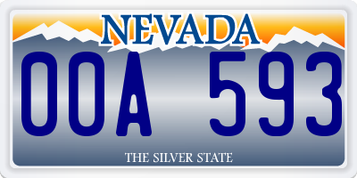 NV license plate 00A593