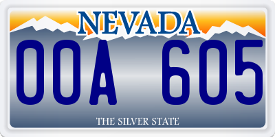 NV license plate 00A605