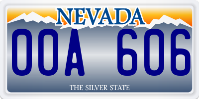 NV license plate 00A606