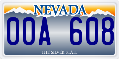 NV license plate 00A608