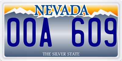 NV license plate 00A609