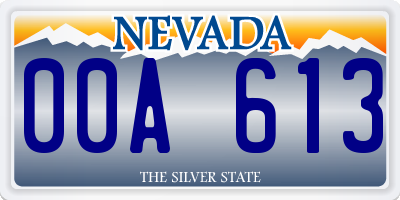 NV license plate 00A613