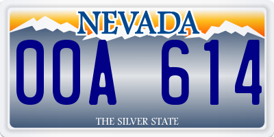 NV license plate 00A614