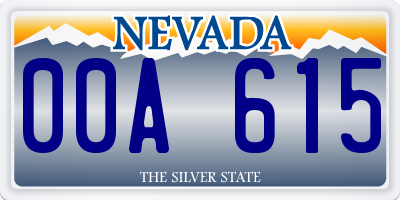 NV license plate 00A615