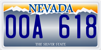 NV license plate 00A618