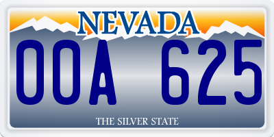 NV license plate 00A625