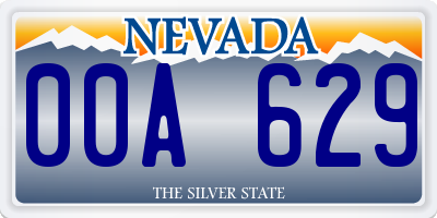 NV license plate 00A629