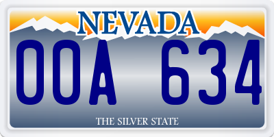 NV license plate 00A634