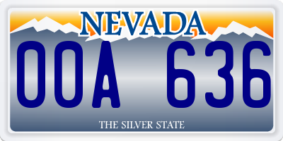 NV license plate 00A636