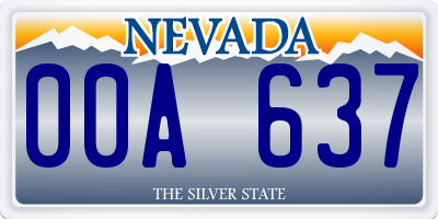 NV license plate 00A637