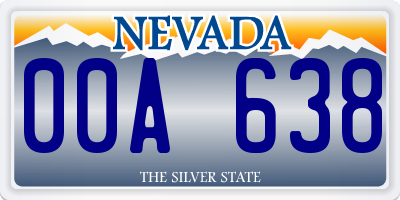 NV license plate 00A638
