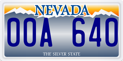 NV license plate 00A640