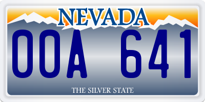 NV license plate 00A641