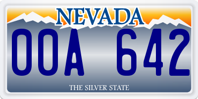 NV license plate 00A642