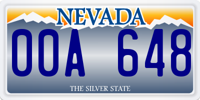 NV license plate 00A648