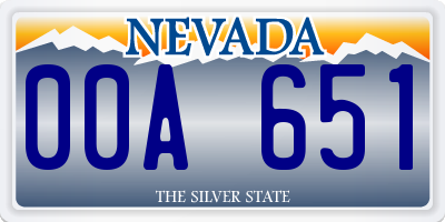 NV license plate 00A651