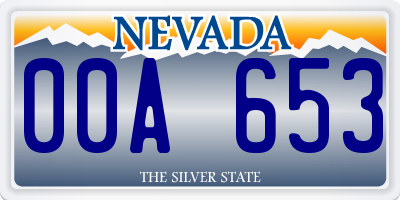 NV license plate 00A653