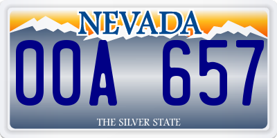 NV license plate 00A657