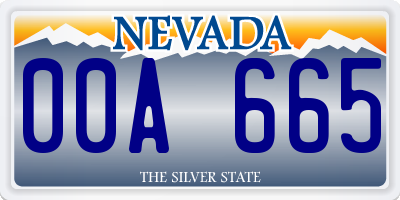 NV license plate 00A665