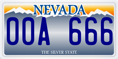 NV license plate 00A666