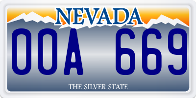 NV license plate 00A669