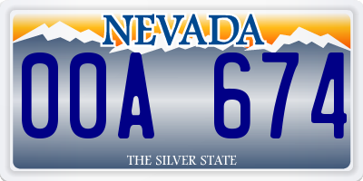 NV license plate 00A674