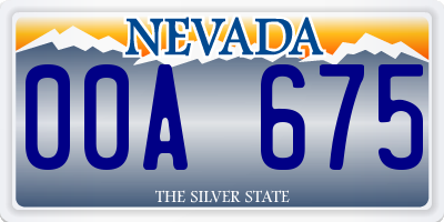 NV license plate 00A675