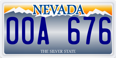 NV license plate 00A676