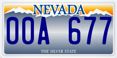 NV license plate 00A677