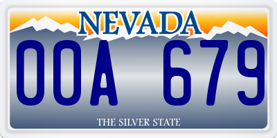 NV license plate 00A679