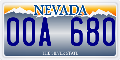 NV license plate 00A680