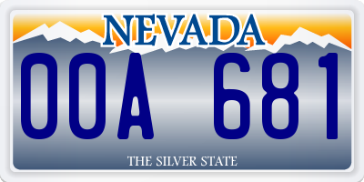 NV license plate 00A681