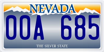 NV license plate 00A685