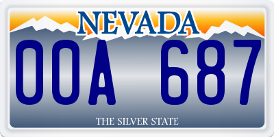 NV license plate 00A687
