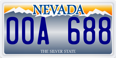 NV license plate 00A688