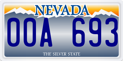 NV license plate 00A693