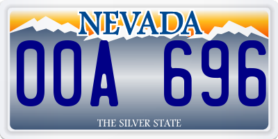 NV license plate 00A696
