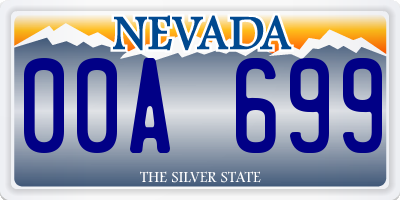 NV license plate 00A699