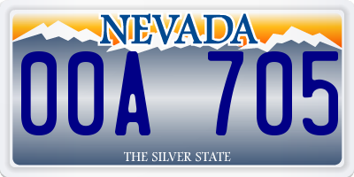 NV license plate 00A705