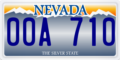 NV license plate 00A710