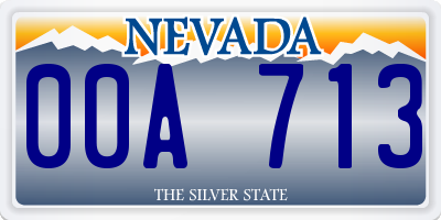 NV license plate 00A713