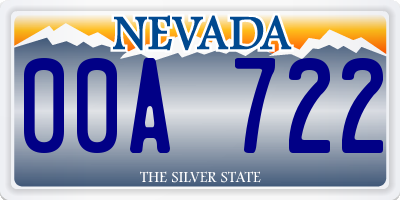 NV license plate 00A722