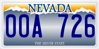 NV license plate 00A726